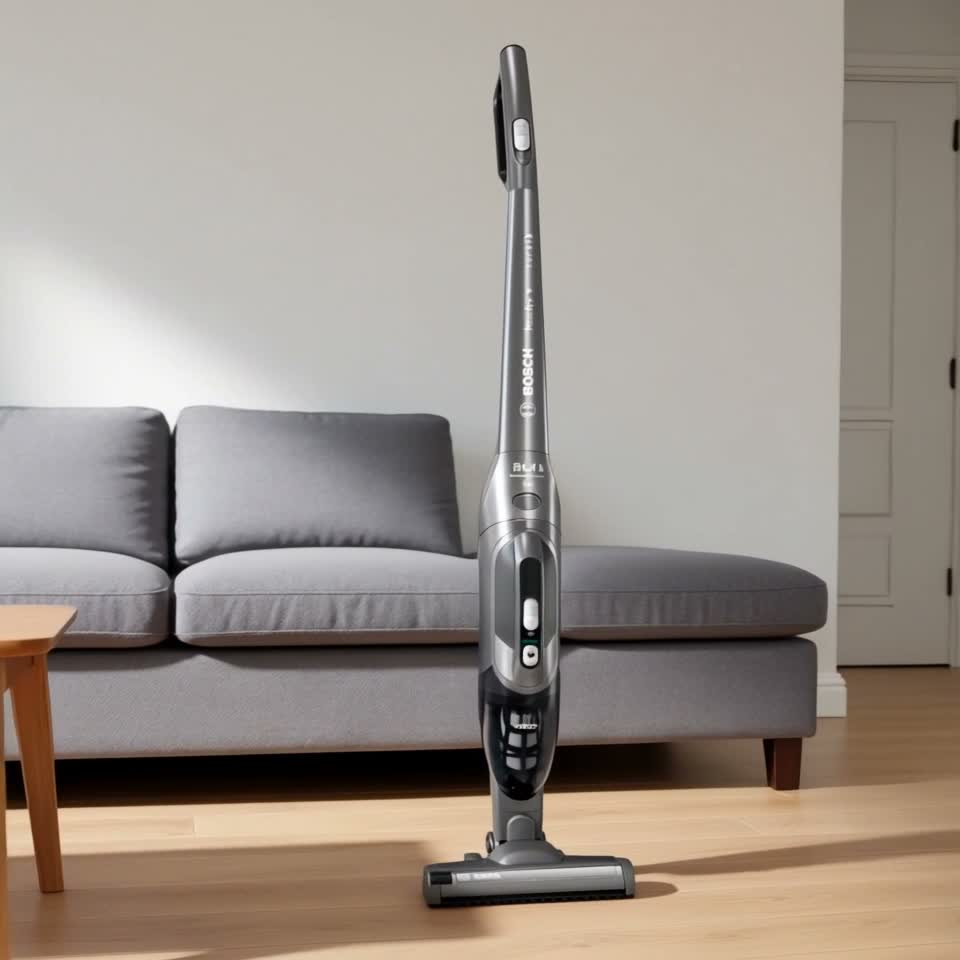Aspirator vertical BBHF214G Bosch 200 W, Antracit — Recenzie video