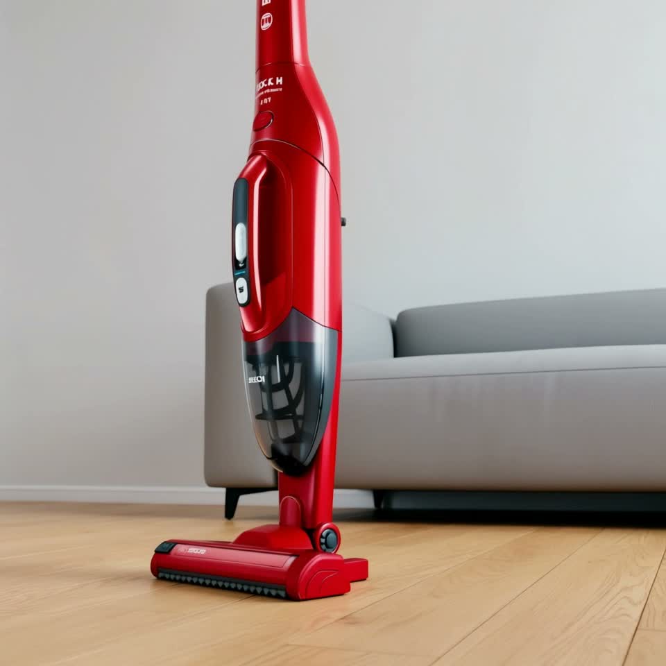 Aspirator vertical BBHF214R Bosch 200 W, Red — Recenzie video