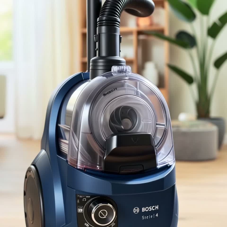 Aspirator cu container Bosch BGS21X320 550 W | Albastru inchis — Recenzie video