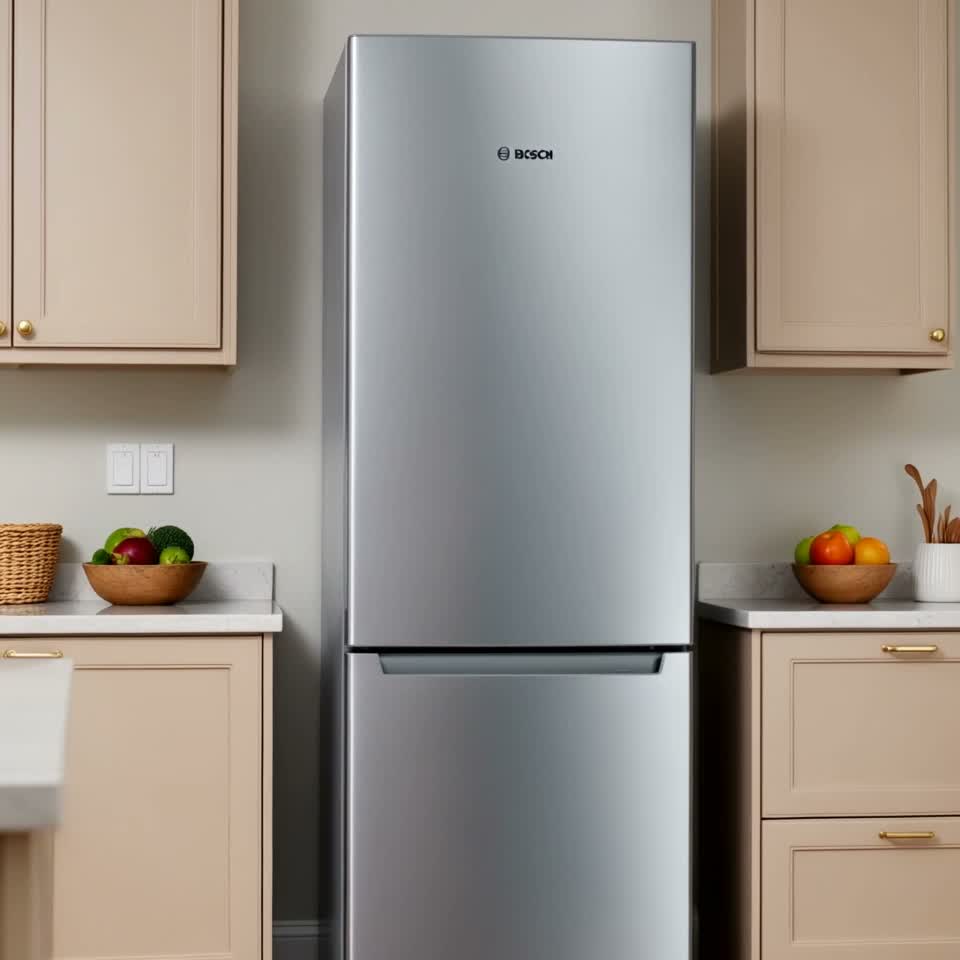Frigider Bosch KGN33NL206 cu congelator jos Gri — Recenzie video