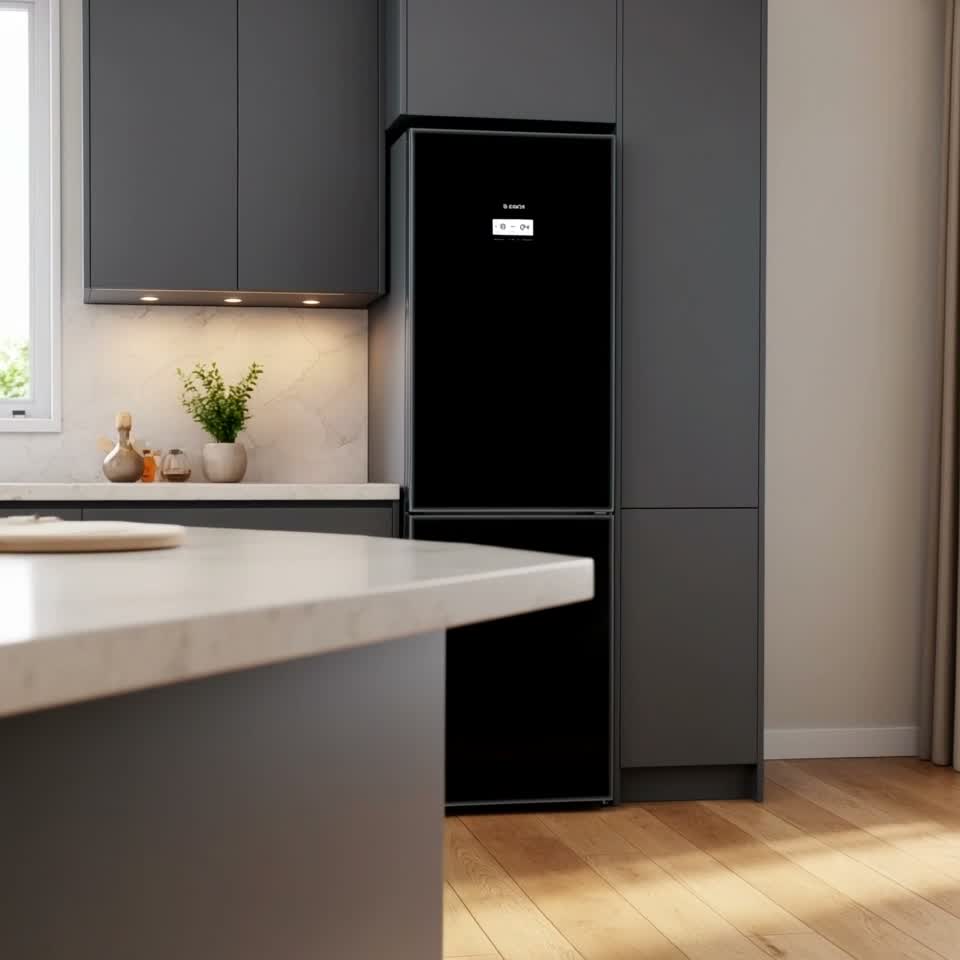 Frigider Bosch KGN39LB316 cu congelator jos Negru — Recenzie video