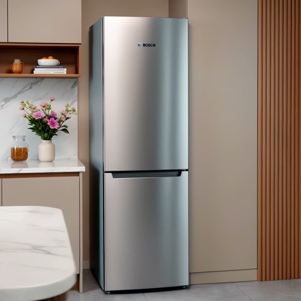 Холодильник Bosch KGN36NL306 с нижней морозильной камерой Серый — Видеообзор