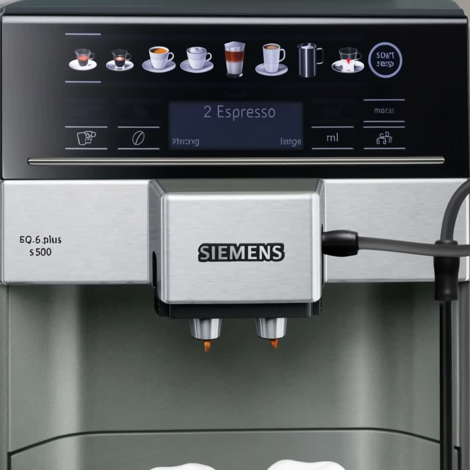 Aparat de cafea Siemens TE655203RW, 19 bar, Negru, argintiu — Recenzie video