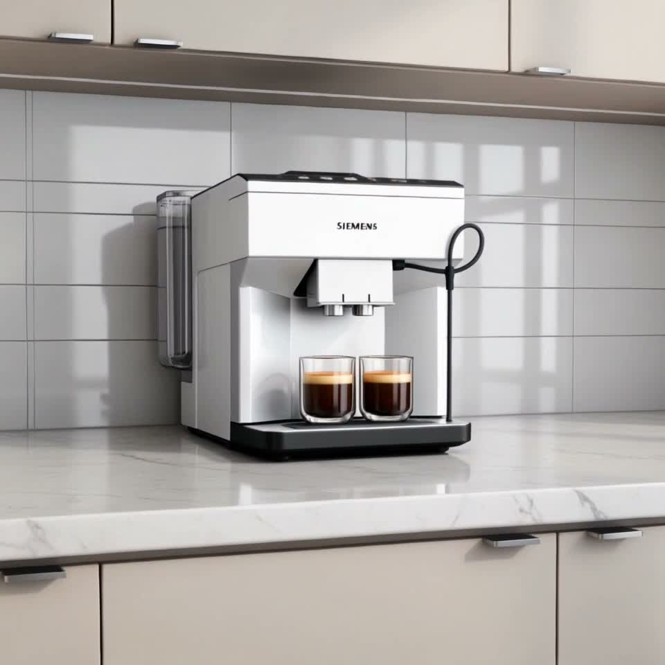 Aparat de cafea Siemens TP515R02, 15 бар, Alb — Recenzie video