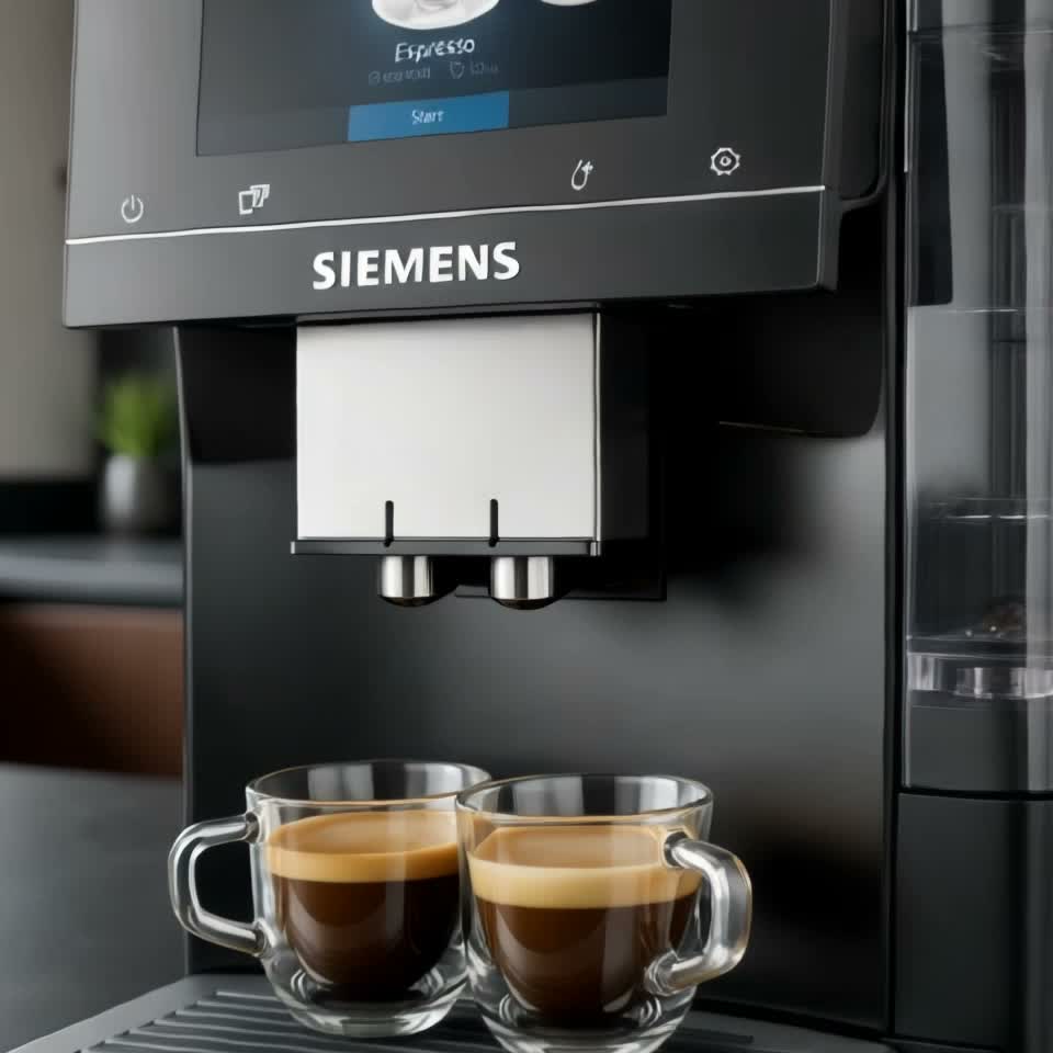Aparat de cafea Siemens TP713R09, 19 bar, Negru — Recenzie video