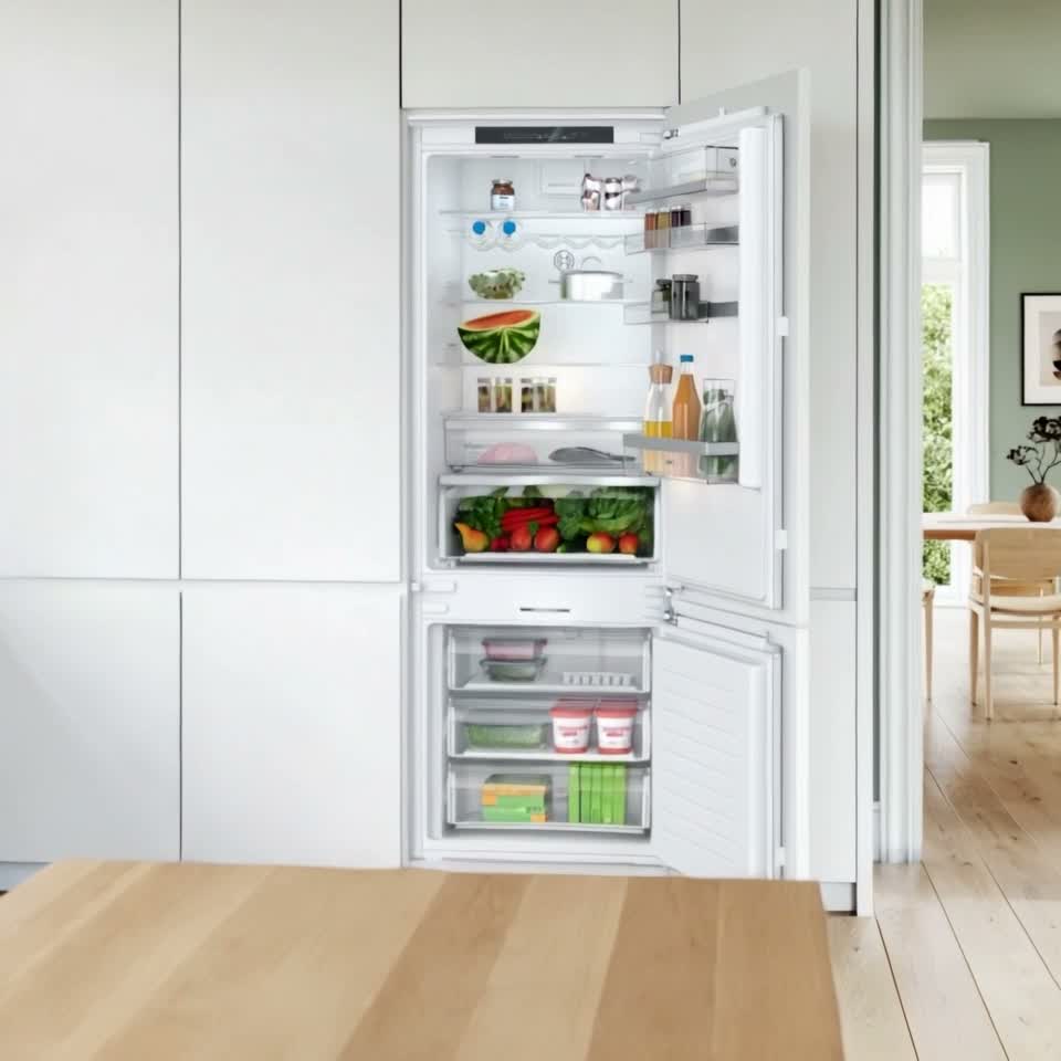 Frigider Bosch KBN96ADD0 cu congelator jos Alb — Recenzie video
